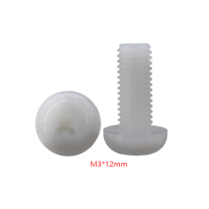 Parafuso de nylon M3 x 12 cabe&ccedil;a panela Phillips branco