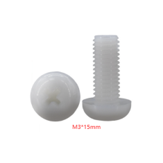 Parafuso de nylon branco M3 x 15 cabe&ccedil;a pan Phillips