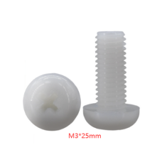Parafuso de nylon branco M3x25 cabe&ccedil;a pan Phillips