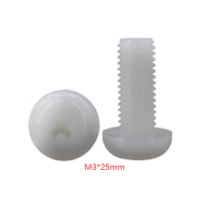 Parafuso de nylon branco M3x25 cabe&ccedil;a pan Phillips