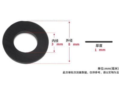 Arruela plana de nylon preta M3 x 8 x 1 mm - Imagem 1