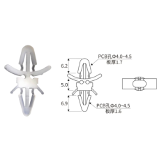 Espa&ccedil;ador isolante de nylon M4 tipo aeron&aacute;utico, branco, 5,0 mm, pacote com 100 unidades