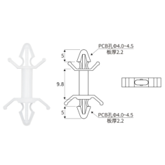 Coluna isolante XL-10A tipo aeron&aacute;utico M4 em nylon branco 10,0 mm, 100 pe&ccedil;as por pacote
