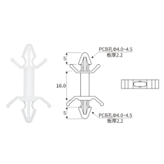 Coluna isoladora XL-16A em nylon M4, branca, 16,0 mm, pacote com 100 unidades