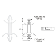 Coluna isoladora XL-16A em nylon M4, branca, 16,0 mm, pacote com 100 unidades