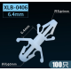 XLB-0406 Espa&ccedil;ador isolante tipo aeron&aacute;utico em nylon branco 6,4 mm, embalagem com 100 unidades (pre&ccedil;o por 1 embalagem) - Thumb - 1