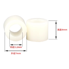 Espa&ccedil;ador isolante cil&iacute;ndrico M3 em ABS, 7x3x4 mm, pre&ccedil;o por 1 saco (1000 unidades)