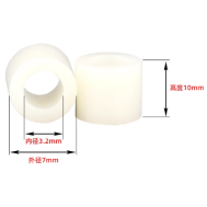 Coluna de isolamento cil&iacute;ndrica ABS M3 7 x 3 x 10 mm (1000 unidades por bolsa, pre&ccedil;o por 1 bolsa)