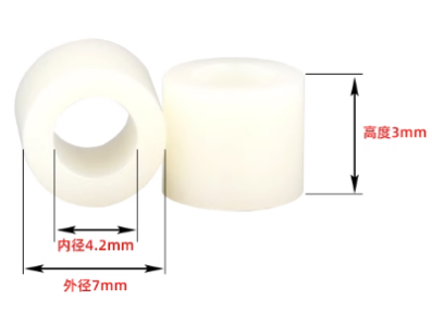 Coluna isoladora redonda ABS M4 7x4x3 mm, 1000 pe&ccedil;as (pre&ccedil;o por saco) - Imagem 1