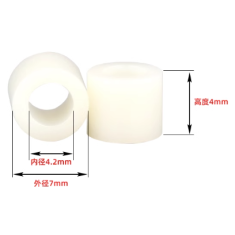 Coluna de isolamento redonda M4 em ABS 7x4x4 mm, 1000 unidades/saco (pre&ccedil;o por saco)