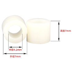 Espa&ccedil;ador isolante redondo M4 em ABS 7x4x7 mm, 1000 pe&ccedil;as/bolsa (pre&ccedil;o por 1 bolsa)