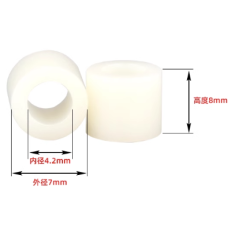 Coluna isoladora cil&iacute;ndrica ABS M4 7&times;4&times;8 mm (1000 pe&ccedil;as/bolsa, pre&ccedil;o por bolsa)