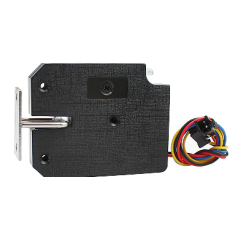 Fechadura eletromagn&eacute;tica compacta XG-07E preta DC 12V 0,8A