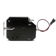 Fechadura eletromagn&eacute;tica compacta XG-07C preta DC 12V 2A com fio