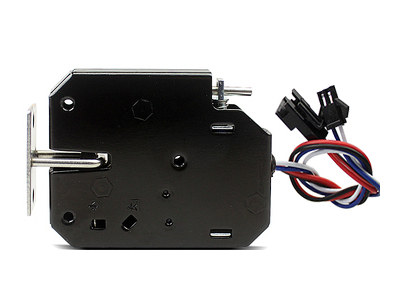 Fechadura eletromagn&eacute;tica compacta XG-07C preta DC 12V 2A 4 fios com feedback - Imagem 1
