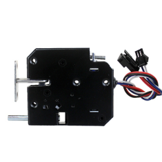 Fechadura eletromagn&eacute;tica compacta Tipo B XG-07D preta DC 12V 2A 4 fios