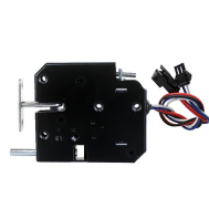 Fechadura eletromagn&eacute;tica compacta Tipo B XG-07D preta DC 12V 2A 4 fios