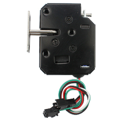 Fechadura eletromagn&eacute;tica compacta XG-07B preta DC 12V 2A 4 fios