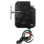 Fechadura eletromagn&eacute;tica compacta XG-07B preta DC 12V 2A 4 fios
