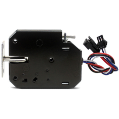 Fechadura eletromagn&eacute;tica compacta XG-07C preta DC 5 V 1,5 A 4 fios com feedback