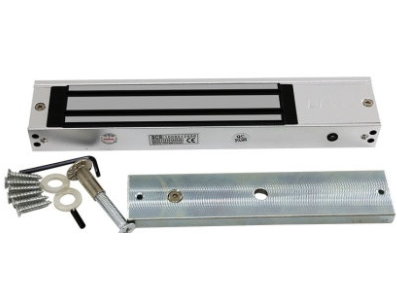 Fechadura magn&eacute;tica 280 kg, DC 12 V 500&ndash;600 mA, 2 fios, sa&iacute;da esquerda, &agrave; prova d'&aacute;gua com cola - Imagem 1