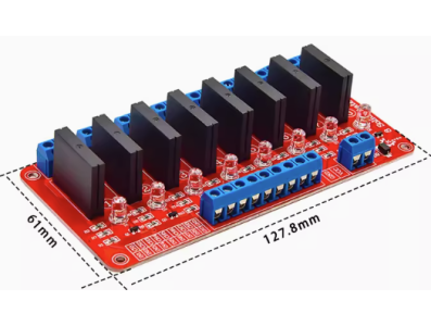 M&oacute;dulo rel&eacute; de estado s&oacute;lido (SSR) 8 canais 5V n&iacute;vel alto - Imagem 1