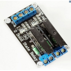 M&oacute;dulo Rel&eacute; de Estado S&oacute;lido (SSR) 2 canais 5V n&iacute;vel baixo com fus&iacute;vel 250V 2A