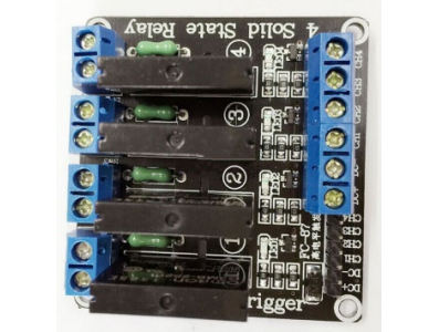 M&oacute;dulo rel&eacute; de estado s&oacute;lido (SSR) 4 canais 5V de acionamento em n&iacute;vel baixo com fus&iacute;vel 250V 2A - Imagem 1