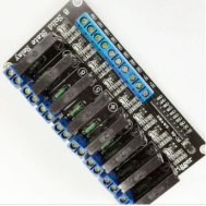 M&oacute;dulo rel&eacute; de estado s&oacute;lido (SSR) 8 canais 5V acionamento n&iacute;vel baixo com fus&iacute;vel 250V 2A