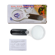 Lupa de bolso 6902A 3x/45x com 3 LEDs