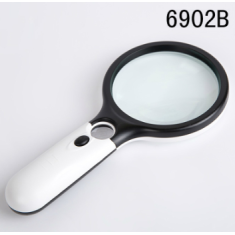 Lupa de bolso 6902B 3&times;/45&times; com 3 LEDs