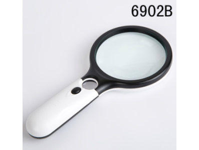 Lupa de bolso 6902B 3&times;/45&times; com 3 LEDs - Imagem 1