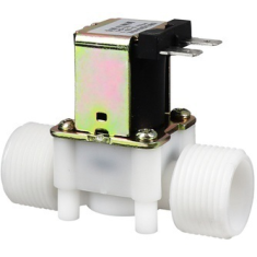 V&aacute;lvula solen&oacute;ide el&eacute;trica pl&aacute;stica N/C DC24V, rosca macho G3/4, entrada &aacute;gua/ar, 0,02&ndash;0,8 MPa