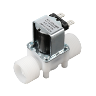 V&aacute;lvula solen&oacute;ide el&eacute;trica pl&aacute;stica AC110V N.C. rosca macho G3/4, entrada &aacute;gua/ar com chave de fluxo 0,02 a 0,8 MPa