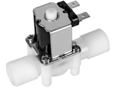 V&aacute;lvula solen&oacute;ide el&eacute;trica DC 24V N/O rosca macho G3/4 em pl&aacute;stico, chave de fluxo para &aacute;gua e ar, 0,02 a 0,8 MPa - Imagem 1