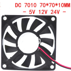 Ventoinha 7010 5V DC com rolamento de esferas duplo e conector XH2.54 2 pinos, cabo 25 cm