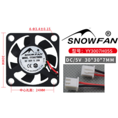 Ventoinha SNOWFAN3007 (YY3007H05S) DC 5V 0,18 A silenciosa com conector PH2.0-2P