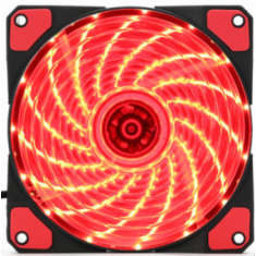 RED 12025 Ventoinha DC12V LED silenciosa de exaust&atilde;o com dupla abertura e 15 LEDs