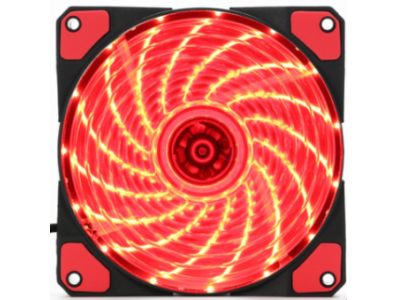 RED 12025 Ventoinha DC12V LED silenciosa de exaust&atilde;o com dupla abertura e 15 LEDs - Imagem 1