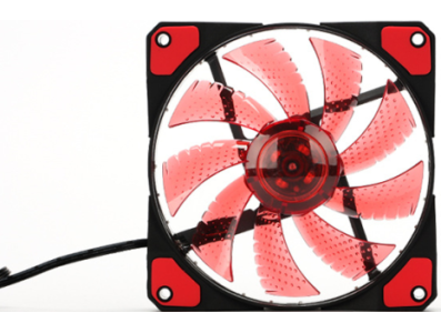 Ventoinha de Exaust&atilde;o 12025 DC12V Vermelha com 33 LEDs, Silenciosa, Dupla Abertura - Imagem 1