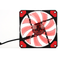 Ventoinha de Exaust&atilde;o 12025 DC12V Vermelha com 33 LEDs, Silenciosa, Dupla Abertura