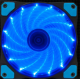 Ventoinha de exaust&atilde;o azul modelo 12025 DC12V silenciosa com dupla abertura e 15 LEDs - Thumb - 1