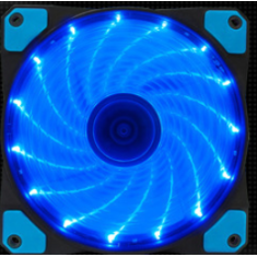 Ventoinha de exaust&atilde;o azul modelo 12025 DC12V silenciosa com dupla abertura e 15 LEDs