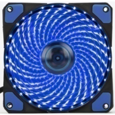 Ventoinha de exaust&atilde;o azul 12025 DC12V LED silenciosa de abertura dupla com 33 LEDs