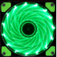 Ventoinha de exaust&atilde;o 12025 DC12V verde silenciosa com 15 LEDs e dupla abertura - Thumb - 1