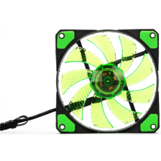 Ventoinha de exaust&atilde;o 12025 DC12V verde silenciosa dupla abertura com 33 LEDs