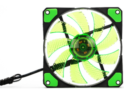 Ventoinha de exaust&atilde;o 12025 DC12V verde silenciosa dupla abertura com 33 LEDs - Imagem 1