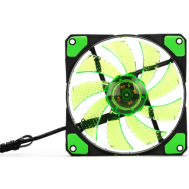 Ventoinha de exaust&atilde;o 12025 DC12V verde silenciosa dupla abertura com 33 LEDs