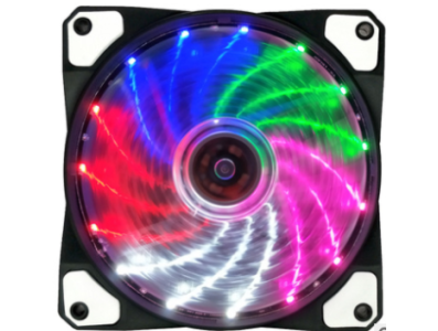 Ventilador 12025 DC12V silencioso com LED colorido de 15 luzes e dupla abertura - Imagem 1