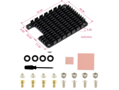 Dissipador de alum&iacute;nio Combination para Raspberry Pi Compute Module 4 (CM4) - Imagem 1
